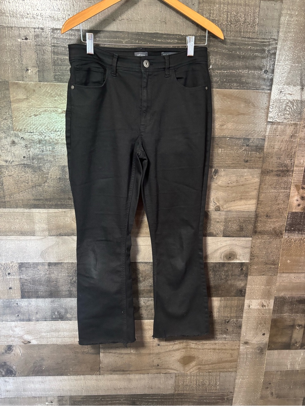 J. Jill Black Kick-Flare Ankle Jeans Raw Hem 6